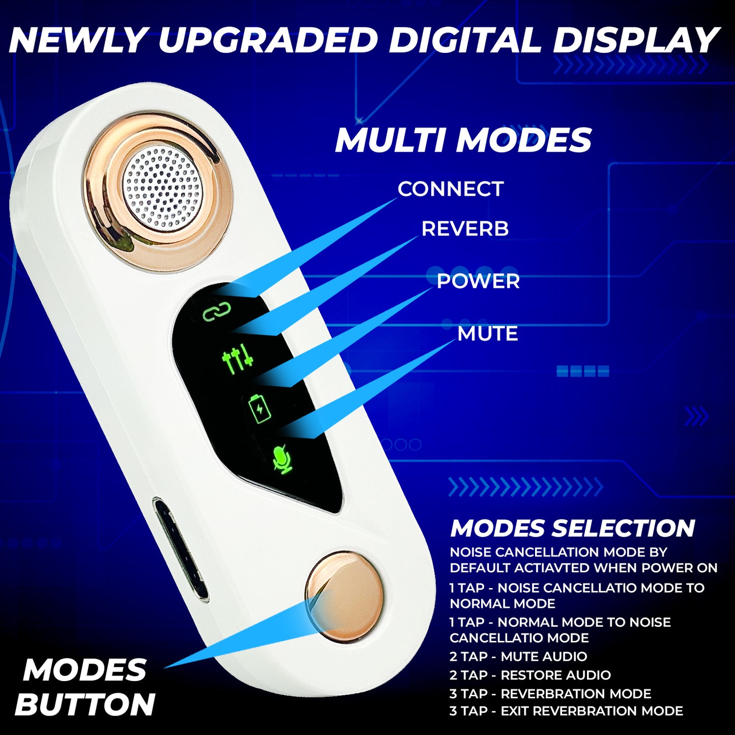 Wrader S32 Wireless Mic with Digital Display Charging Case, Noise Reduction Wireless Mic for YouTube, Lapel Mic for Android/iPhone