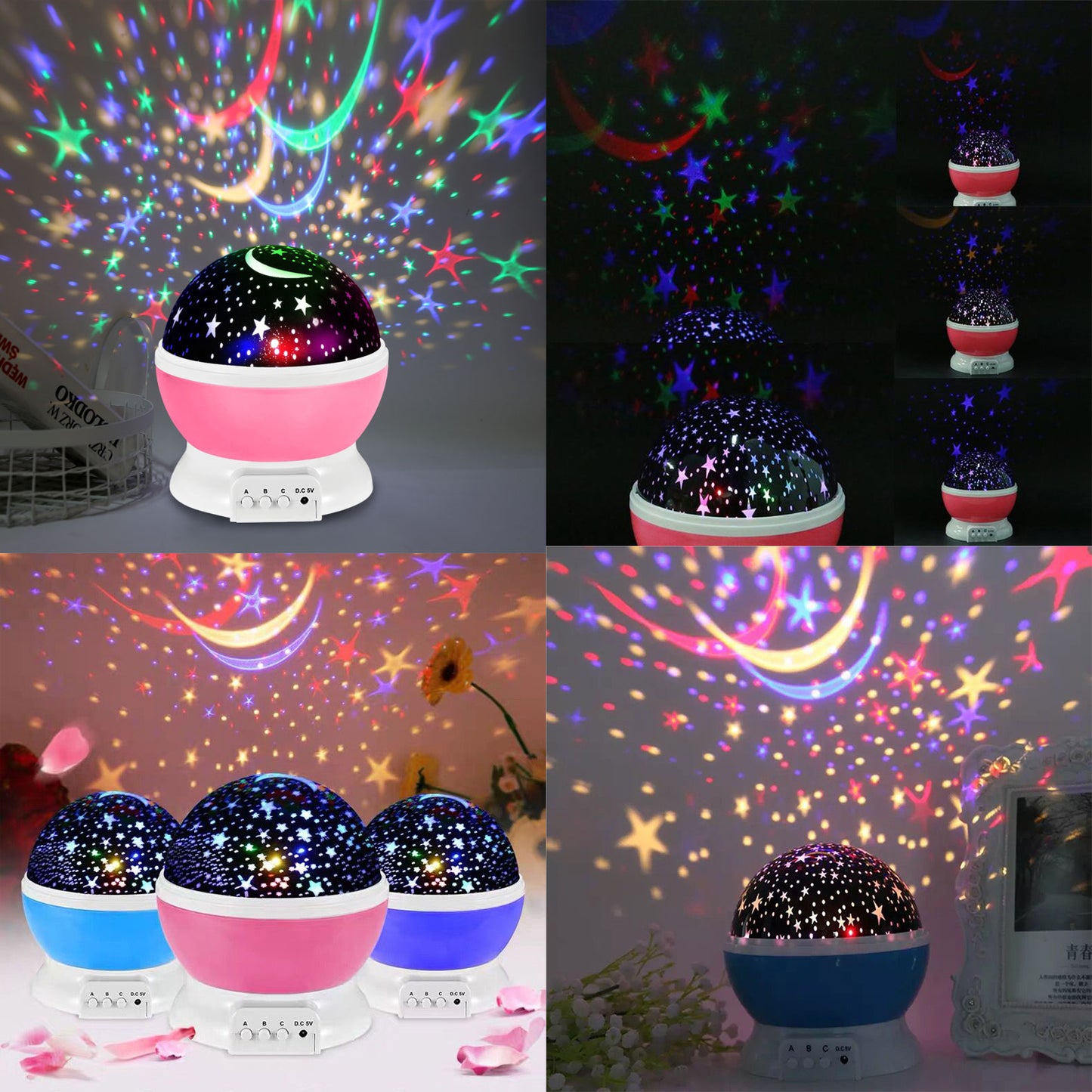 WRADER Star Night Light for Kids LED Star Projection Light with Color Changing Modes Single Disco Ball