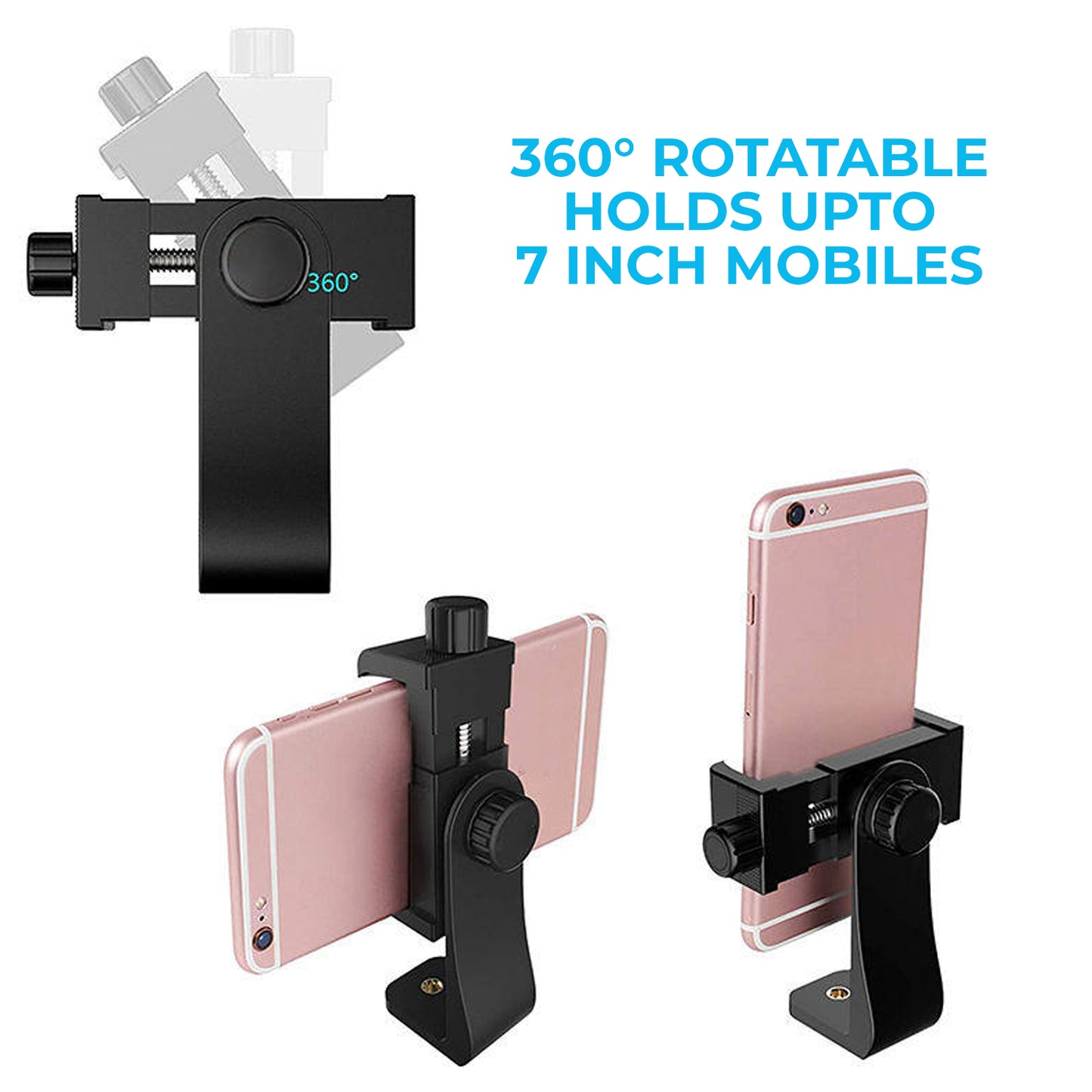 WRADER 360 Degree Rotatable Mobile Phone Holder for Tripod Mount Phone Holder Clip for Tripod, Tripod Ball Head, Tripod Bracket, Tripod Clamp