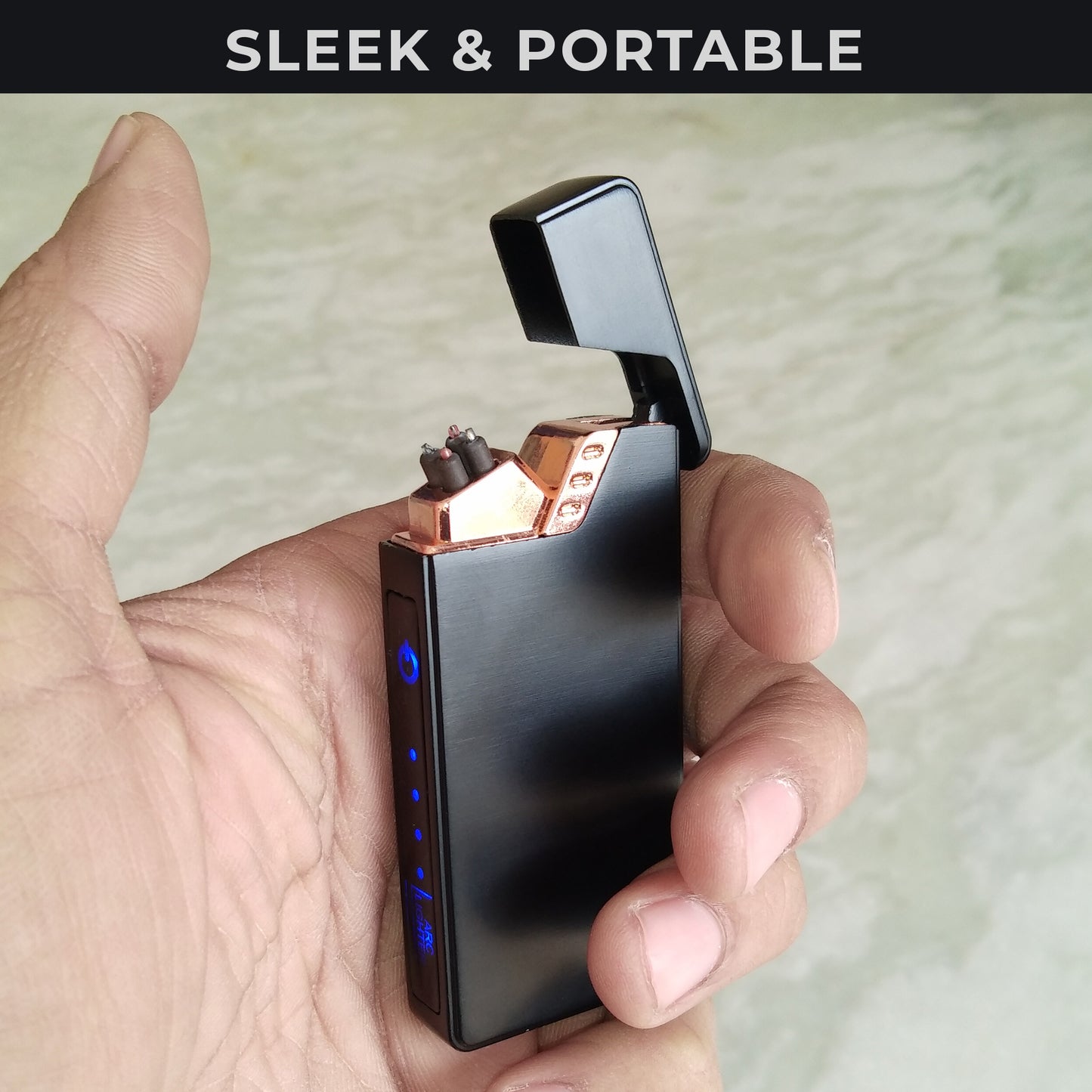 WRADER PREMIUM QUALITY Electronic Cigarette Lighter Double Arc Plasma Cigarette Lighter Flameless Windproof Portable Rechargeable USB Lighter