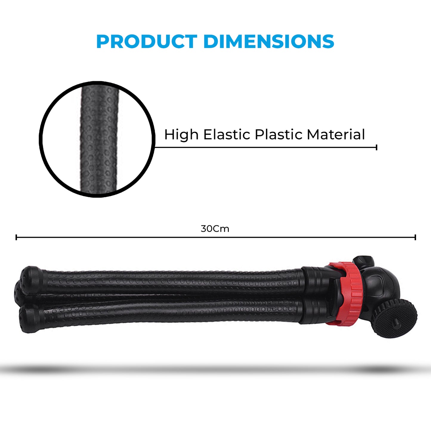 WRADER Super Flexible Tripod 360° Ball Shape Design 12 Inch Octopus Travel Tripod For SLR / DSLR / SMARTPHONES / ACTION CAMERA / ANDROID PHONES