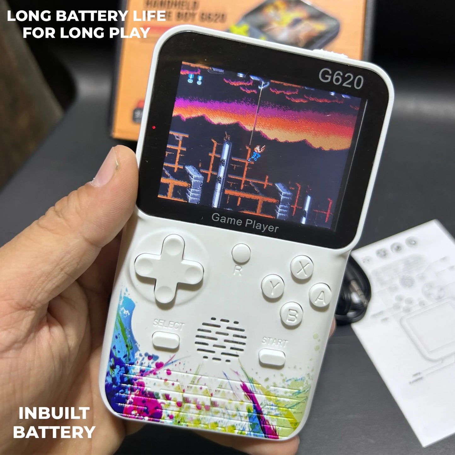 WRADER 500 IN 1 G620 Hand Classic Video Game with AV Cable for TV Support Handheld Gaming Console For Kids & Adults