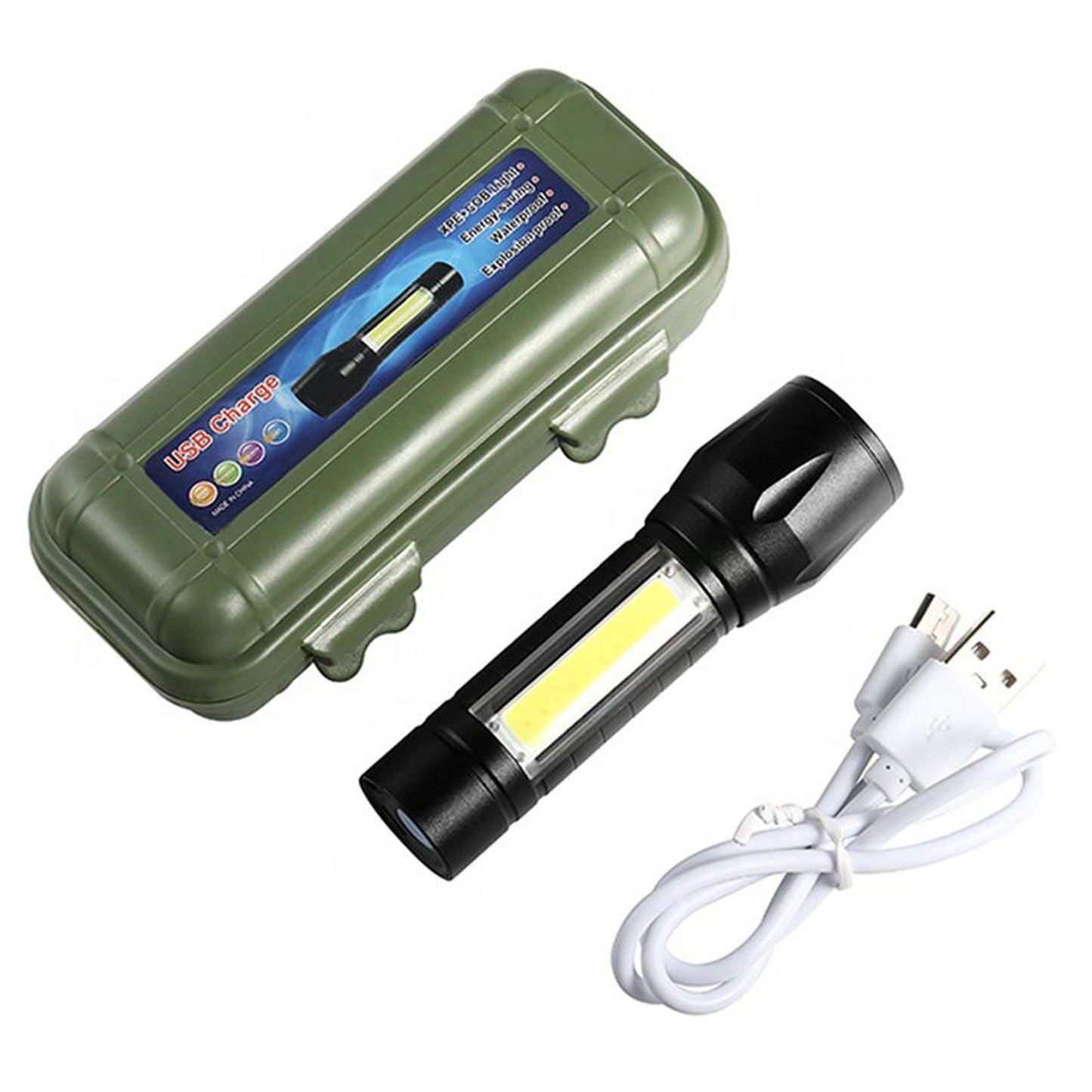 WRADER USB LED Torch Light Rechargeable flashlight