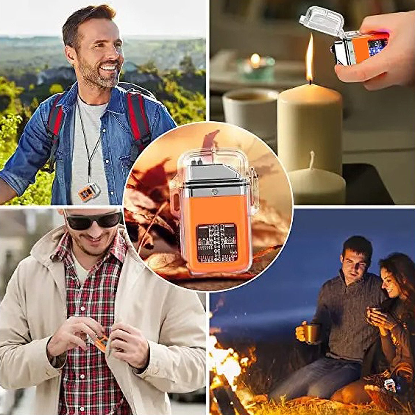 WRADER Dual Arc Plasma Lighter USB rechargeable Waterproof Transparent Shell
