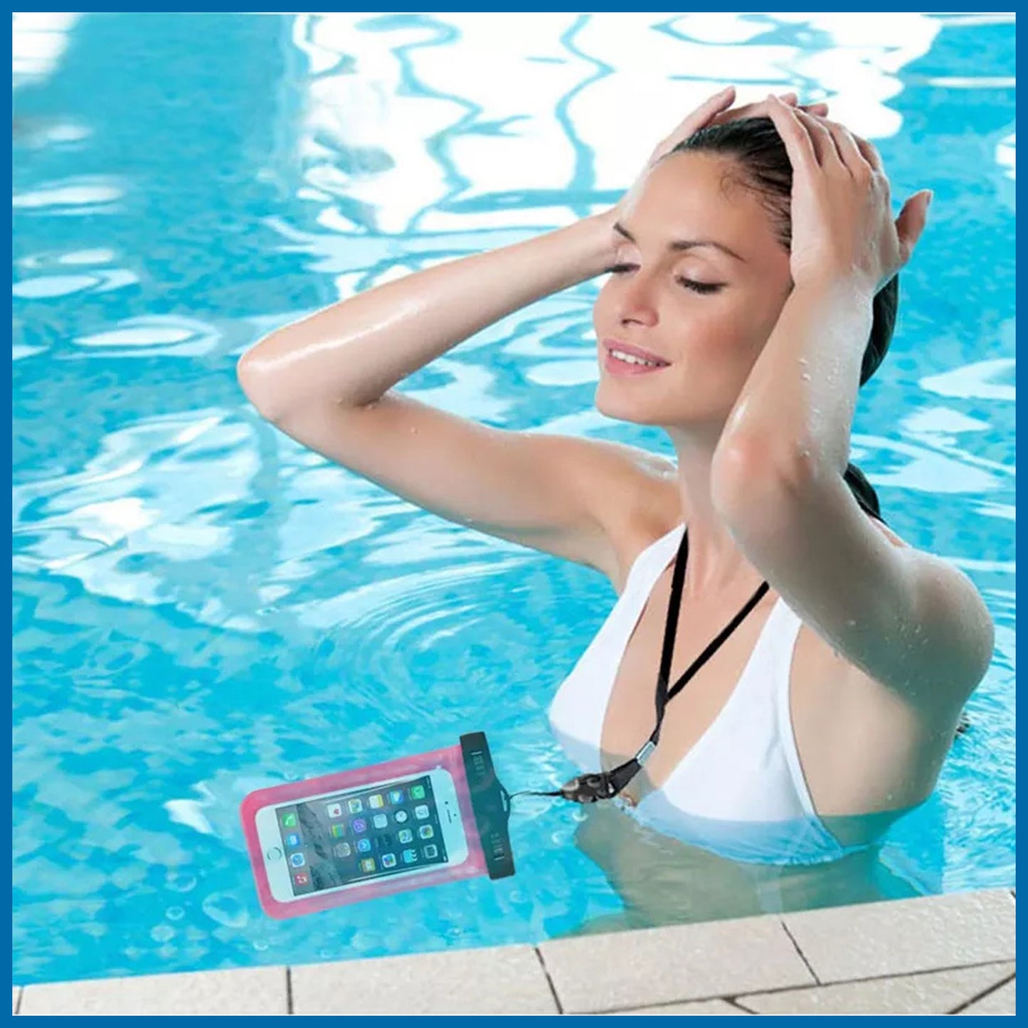 WRADER Pouch for Rain Mobile Touch Sensitive Waterproof Mobile Pouch with Strap, Size upto 6.5 Inches Mobiles