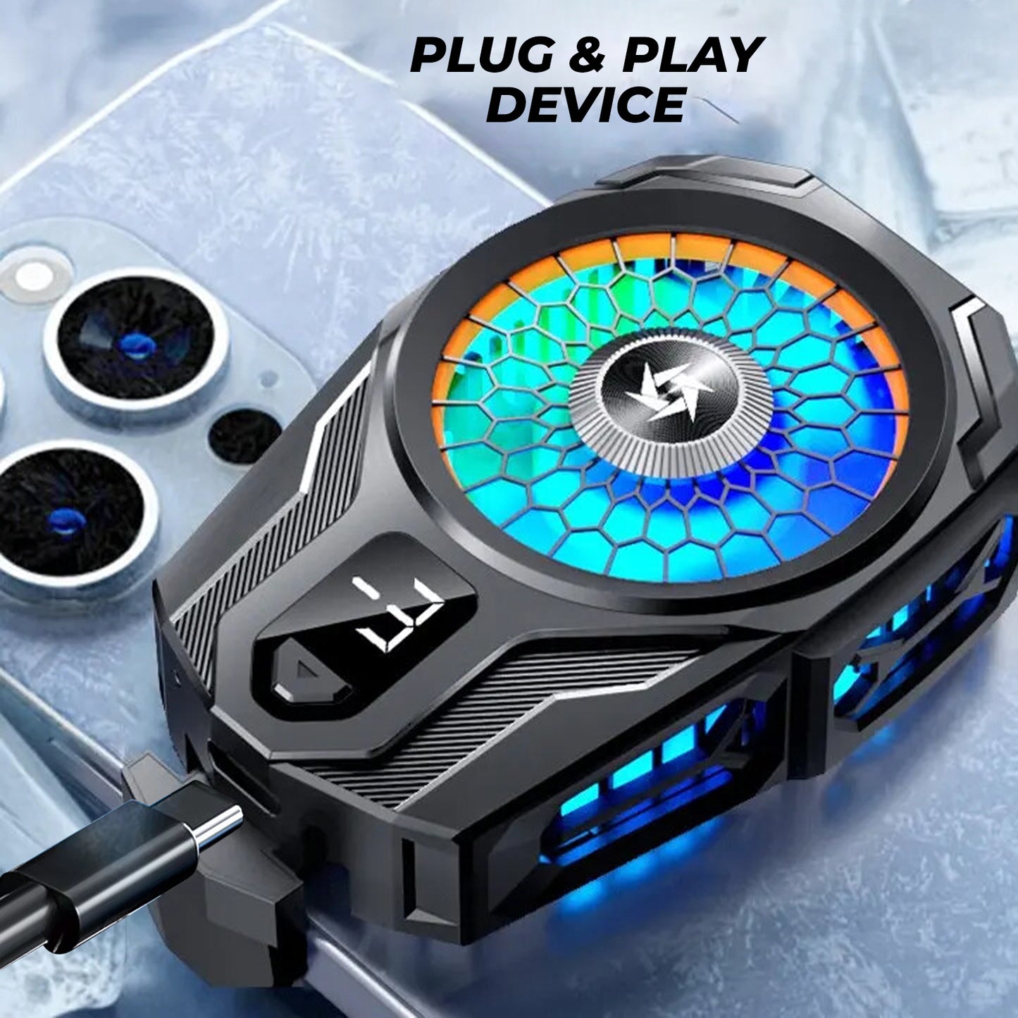 WRADER SL16 Mobile Gaming Cooling Fan for Android & iPhone for Heat Control Mobile Gaming Cooling Fan (Black)