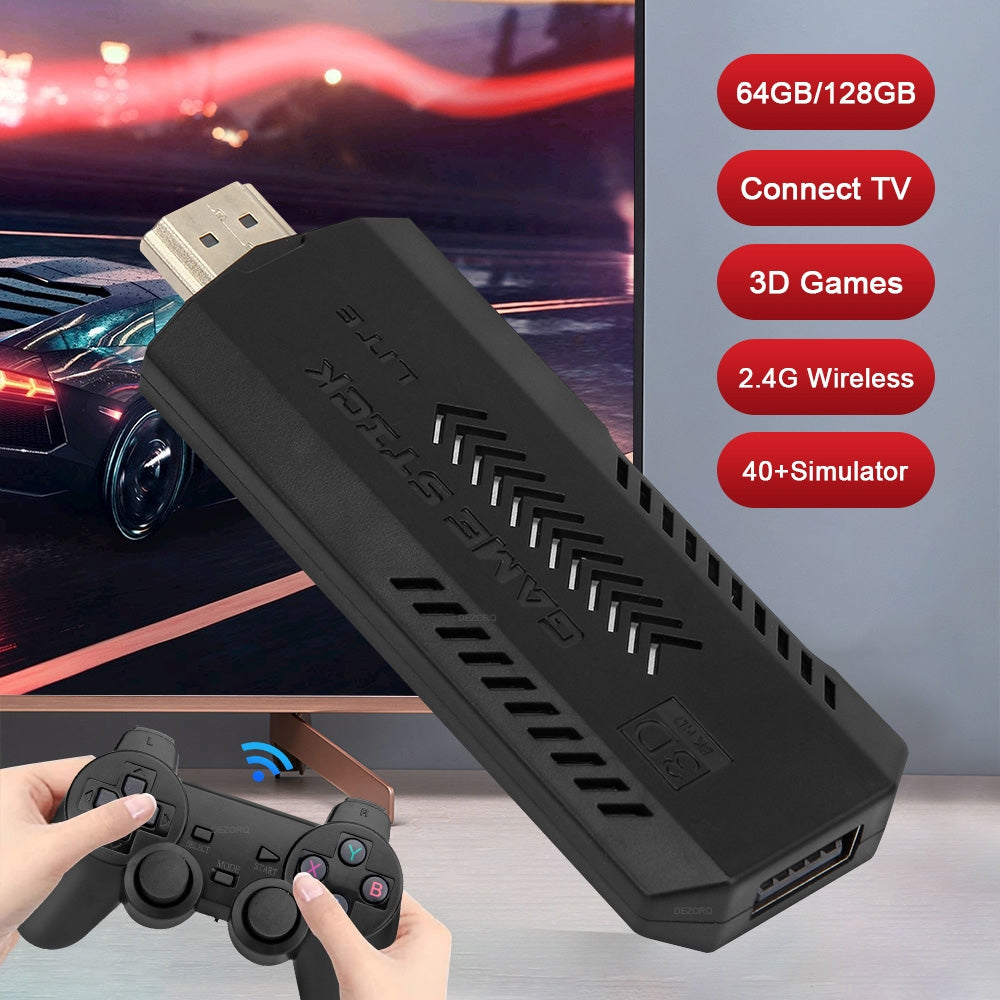 X2 Game Stick with 3D Games & 2.4G Wireless Controller Plug & Play Retro Gaming Console