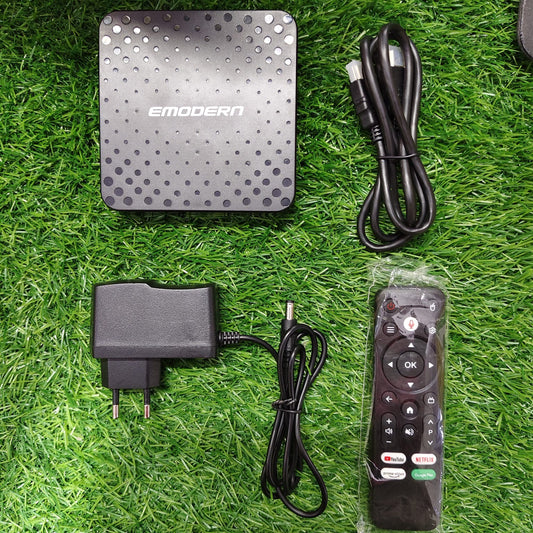 Emodern Smart Android TV Box | 1080p HD with Built-in Voice Assistant