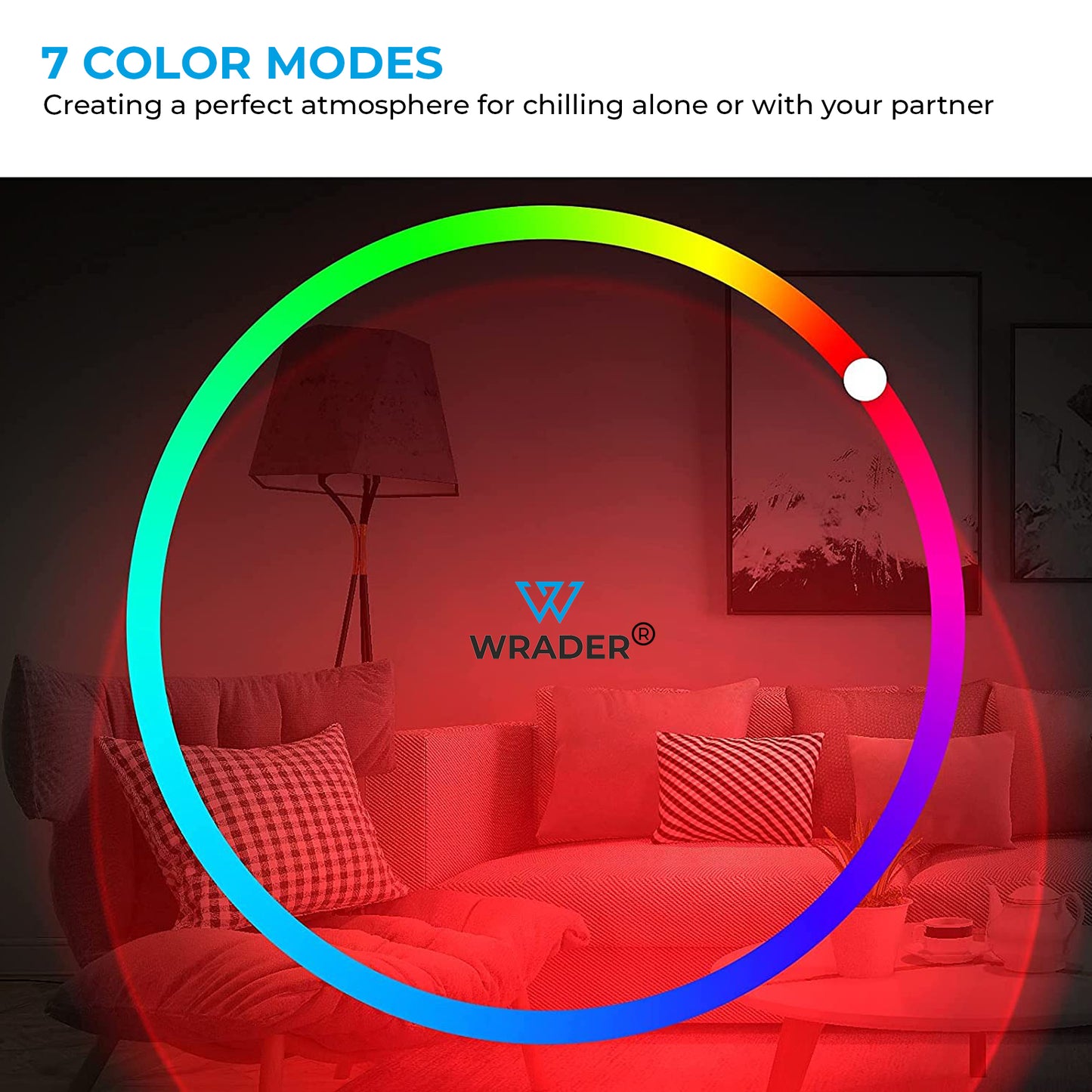 WRADER Sunset Projection Lamp Light for Home Decor Cars Video Shoots Bedroom Insta Reels & YouTube Night Lamp (12 cm, Black)