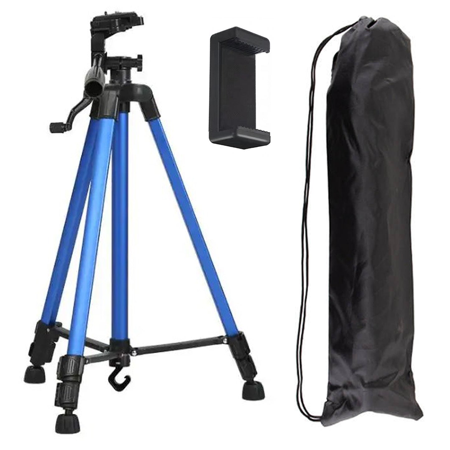 WRADER Metal Tripod with Clip Tripod Stand for Mobile DSLR Camera and Video Camera Tripod (Black, Supports Up to 5000 g)
