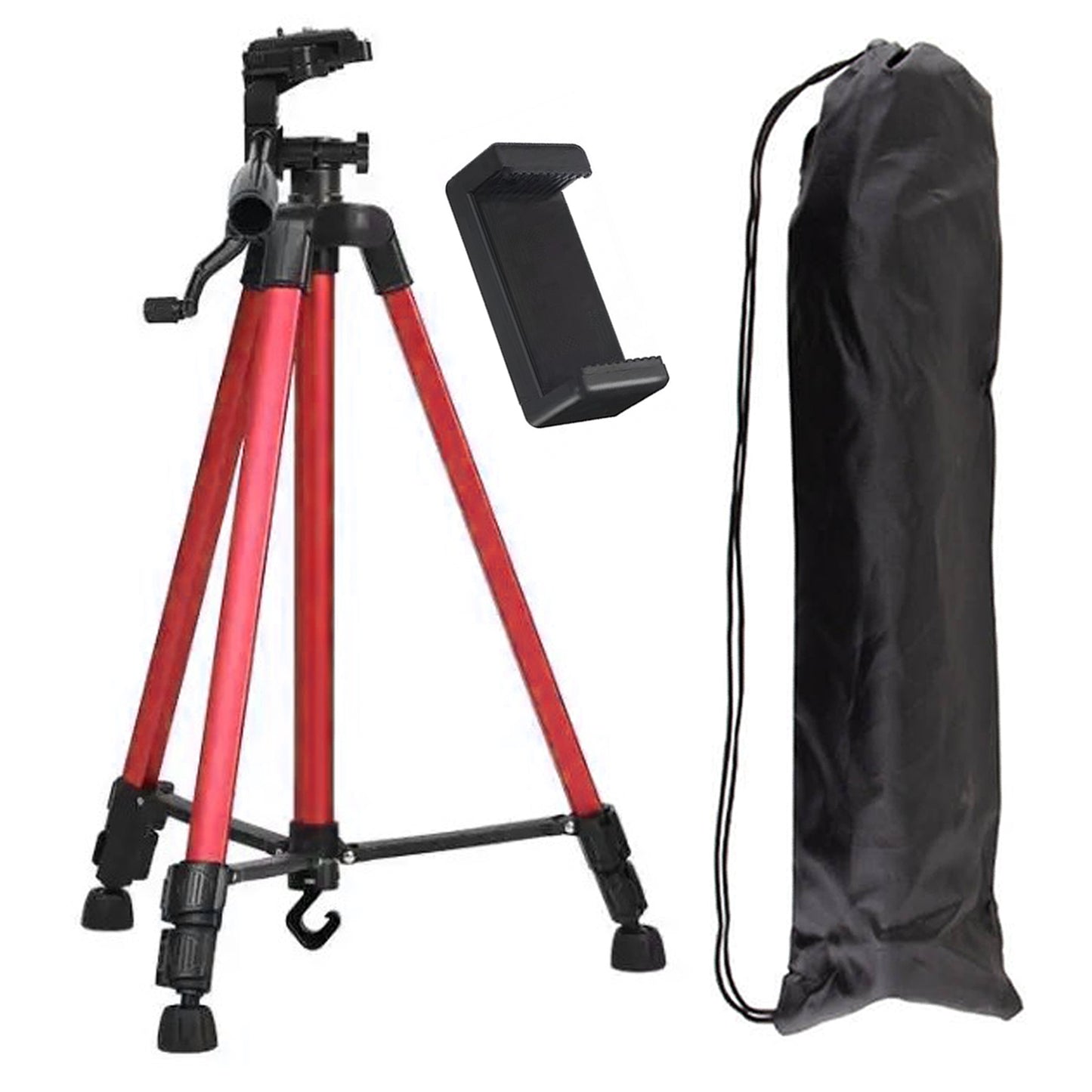 WRADER Metal Tripod with Clip Tripod Stand for Mobile DSLR Camera and Video Camera Tripod (Black, Supports Up to 5000 g)