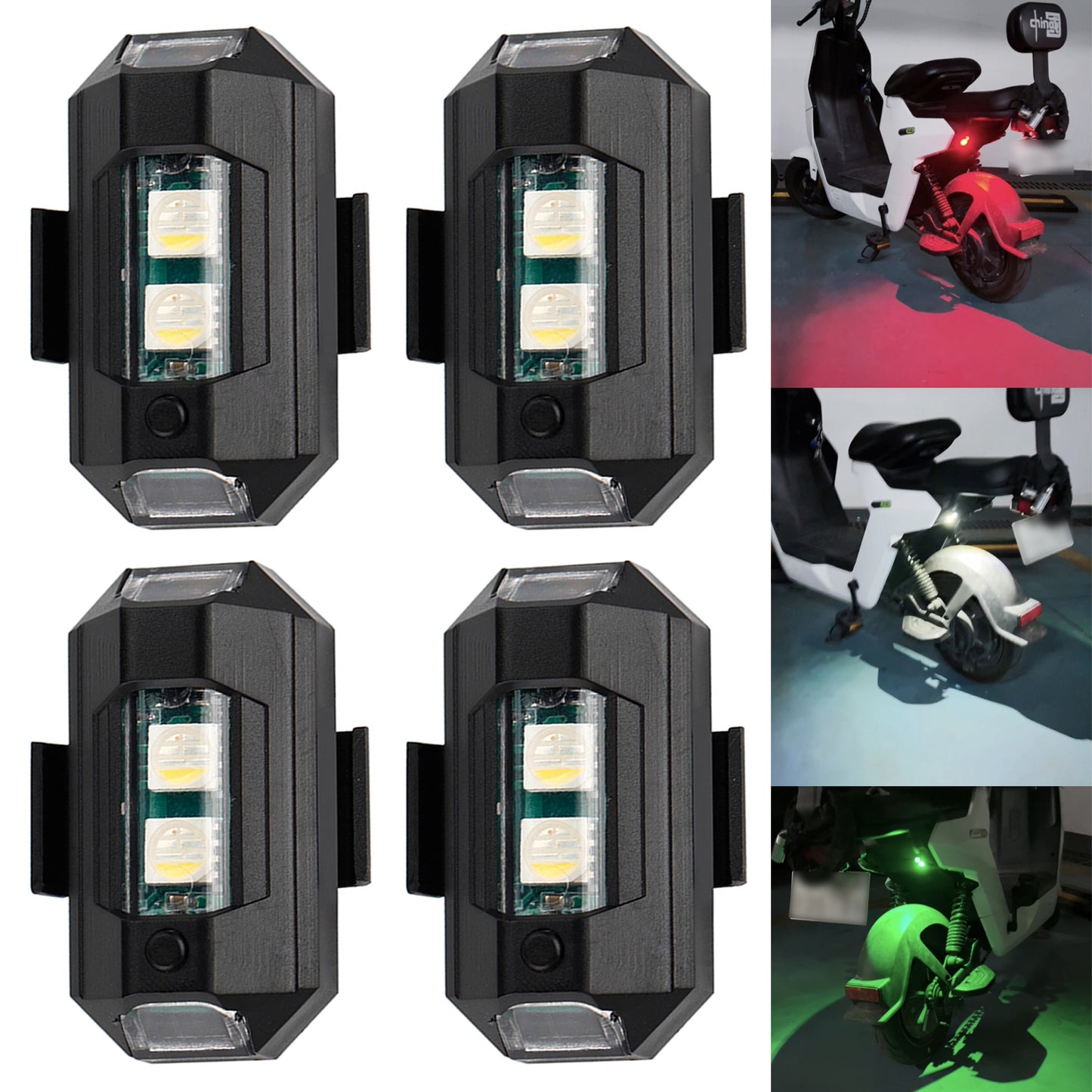 WRADER Aircraft Light for Drones Bikes Cars and Helmet Strobe Light for Bikes with 7 Colors Light and Flashing Modes LED Strobe Light for Helmet Drone
