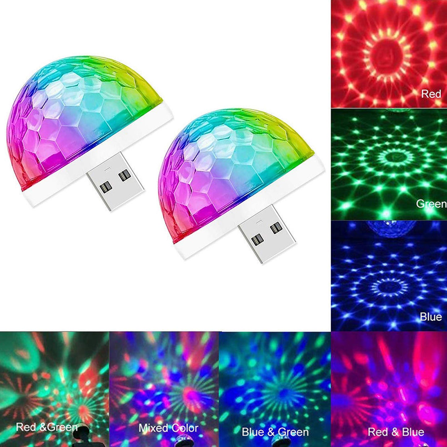 WRADER Upgraded Quality USB Disco Light LED Disco Projection Light for Home Bedroom Single Disco Ball