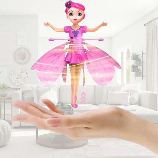 Wrader Magical Flying Doll Sensor Control Working USB Powered Sky Dancers Rainbow Glitter Flying Princess Doll for Kids, Girls, Boys & Childrens