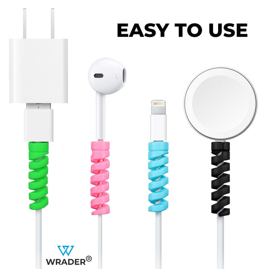 Premium Quality Set of 4 of Charging Cable Protector Drop Clips for Data Cable, Earphones, Mouse, Laptop Cable Protector