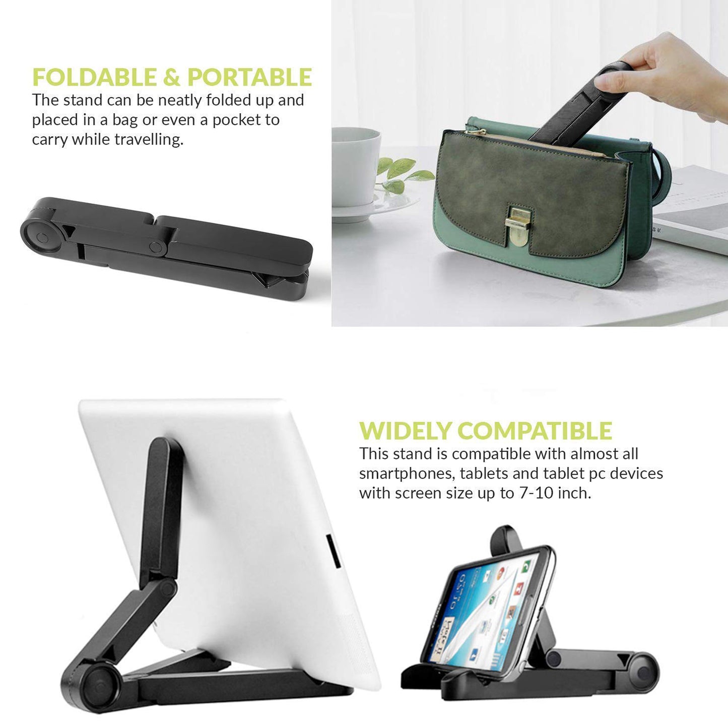 V Shape Multi Side Angle Foldable Tablet Stand Portable Smartphone Stand Size upto 7 to 10 Inches Tablets Kindle Phone Stand Mobile Holder