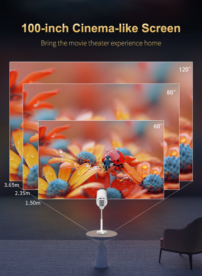 TS-7 Smart Projector – Portable HD Entertainment with Android 13 & 4K Support