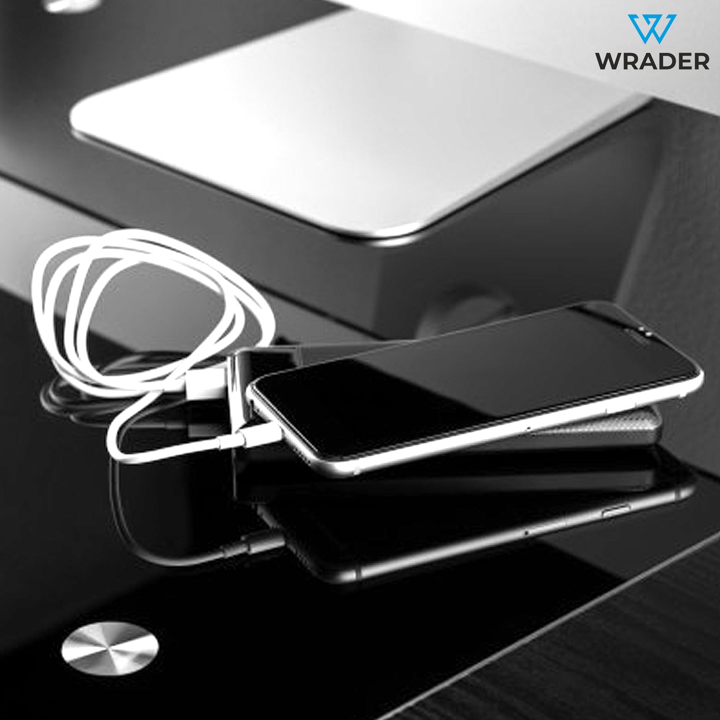 WRADER Lightning Cable 1 m iphone Fast Charging Lightning Port Cable for IPads, IPod, IPhone 10 / XR/Xs/Xs Max/X / 8/8 Plus / 7/7 Plus / 8/8 Plus / 7/7 Plus and All Other Models  (Compatible with Iphone, Ipad, Ipod, iOS, White, One Cable)