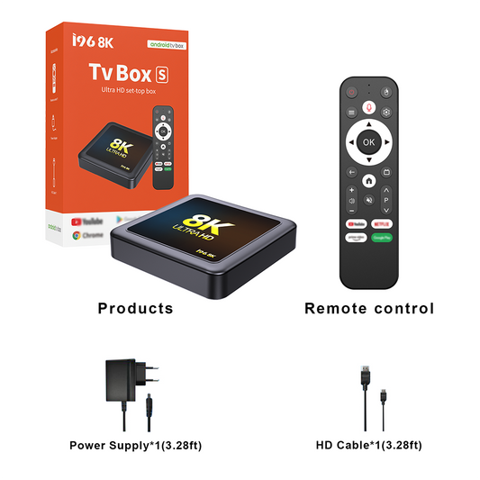 I96 Android TV Box with Voice Control – 1080p Full HD Streaming