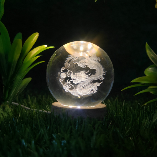 3D Dragon Crystal Ball Lamp For Home / Office / Bedroom Decoration Night Lamp