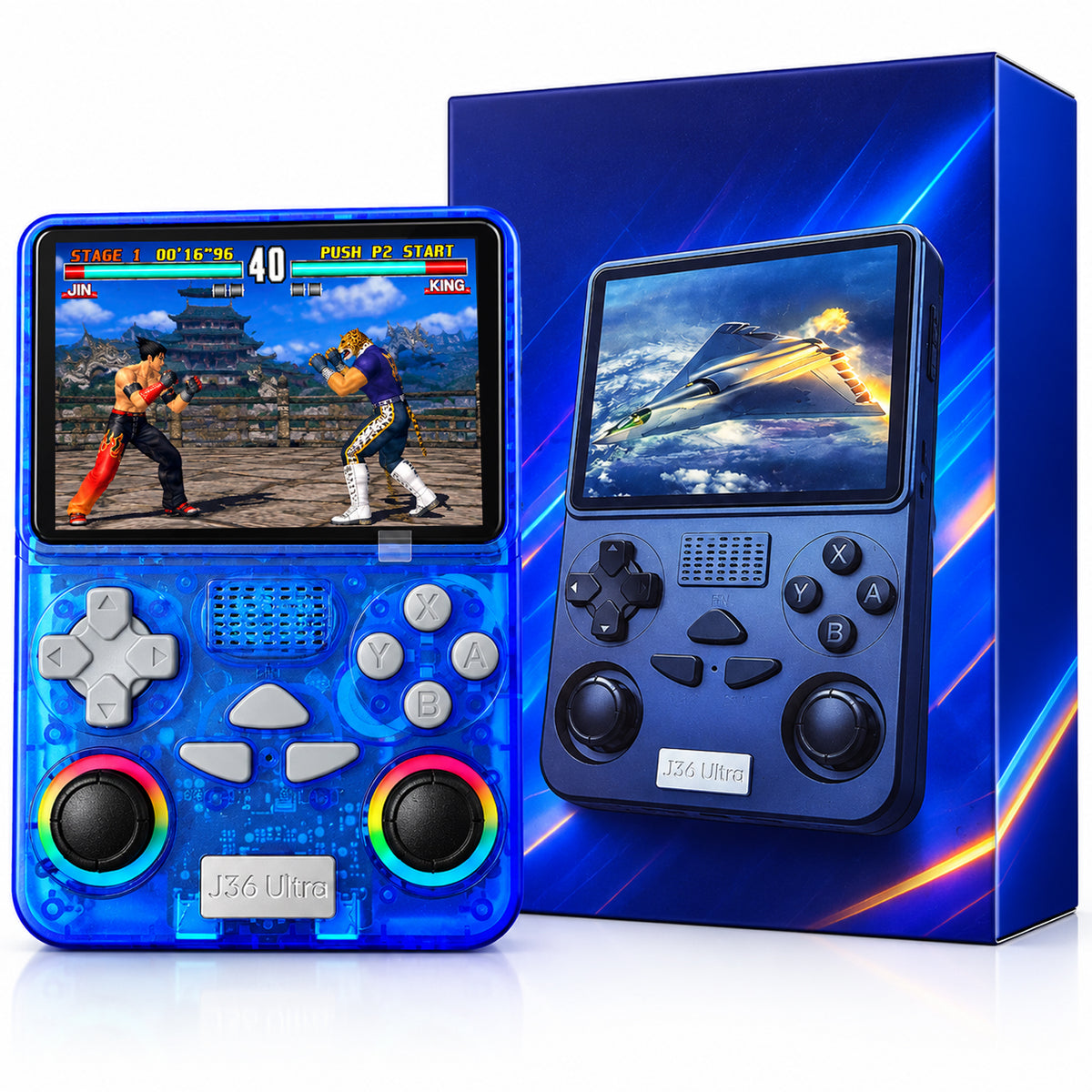 J36 Ultra Retro Game Console – 1GB RAM, 8GB Storage, 64GB SD Card, WiFi & Bluetooth 4.2 | Classic Games Console with YouTube