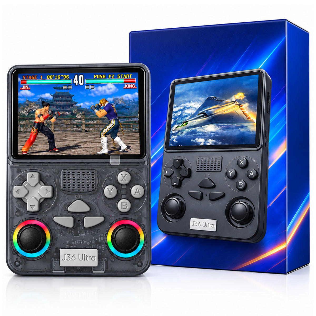 J36 Ultra Retro Game Console – 1GB RAM, 8GB Storage, 64GB SD Card, WiFi & Bluetooth 4.2 | Classic Games Console with YouTube