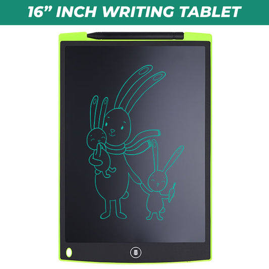 WRADER BIG SIZE 16 Inch Lcd Writing Tab for Kids Reusable Erasable One Click Button Writing Pad