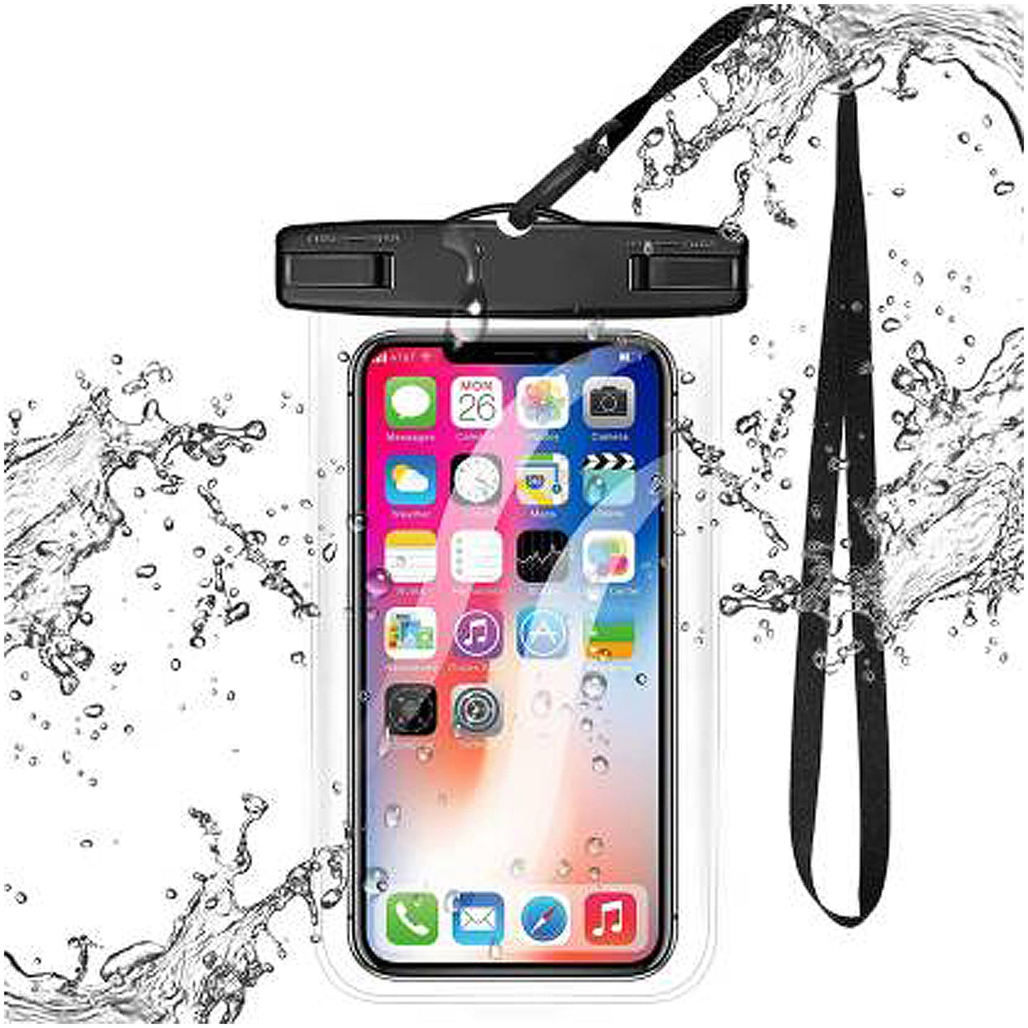 WRADER Pouch for Rain Mobile Touch Sensitive Waterproof Mobile Pouch with Strap, Size upto 6.5 Inches Mobiles