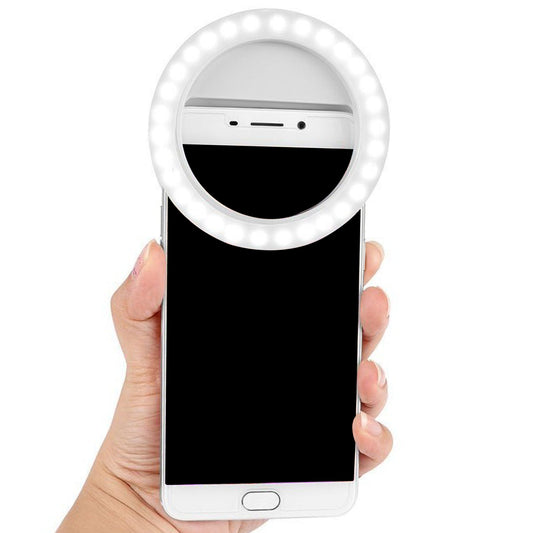 WRADER Rechargeable Selfie Enhancing Portable Ring Light with 3 Level Brightness Selfie Ring Light, Selfie Light for All Smartphones
