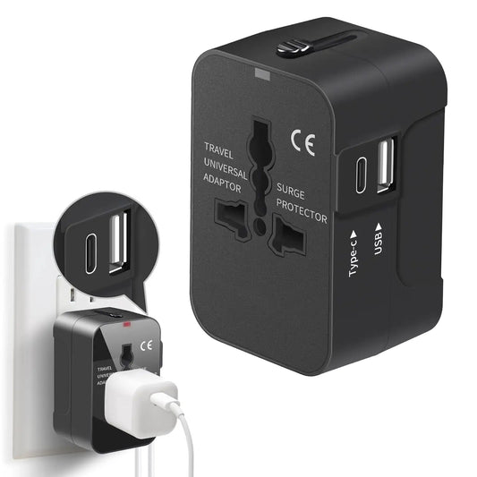 WRADER Worldwide International Universal All in One Travel Adapter Adaptor USB with Type C Port