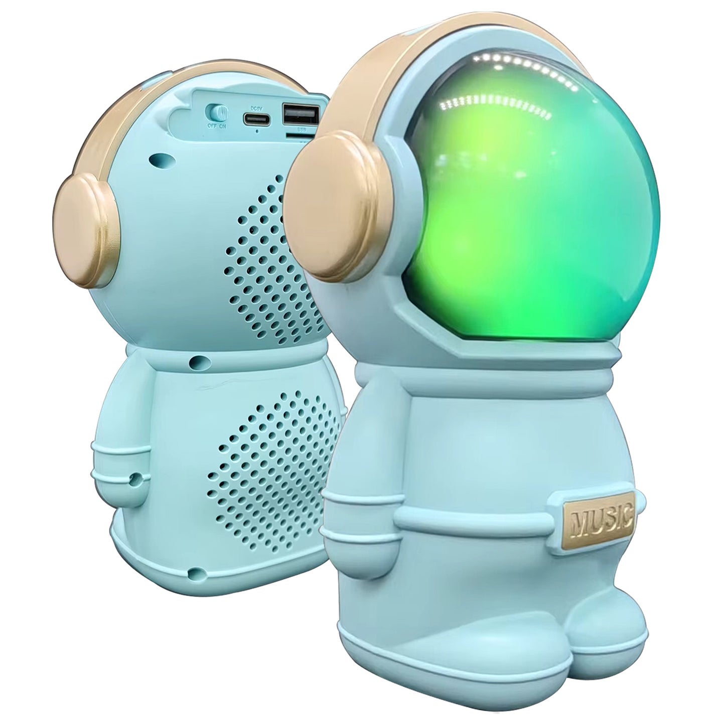 WRADER X808 Wireless stereo woofer bass cute gift astronaut loud Portable creative active bass RGB Light Bluetooth Speaker