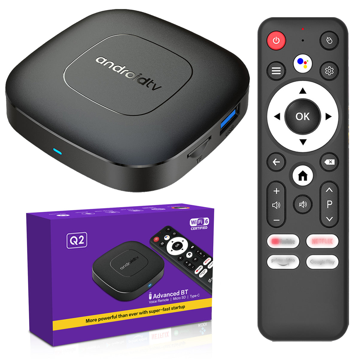 Q2 Android TV Box Android 16.0 4GB RAM 32GB ROM Free HDMI