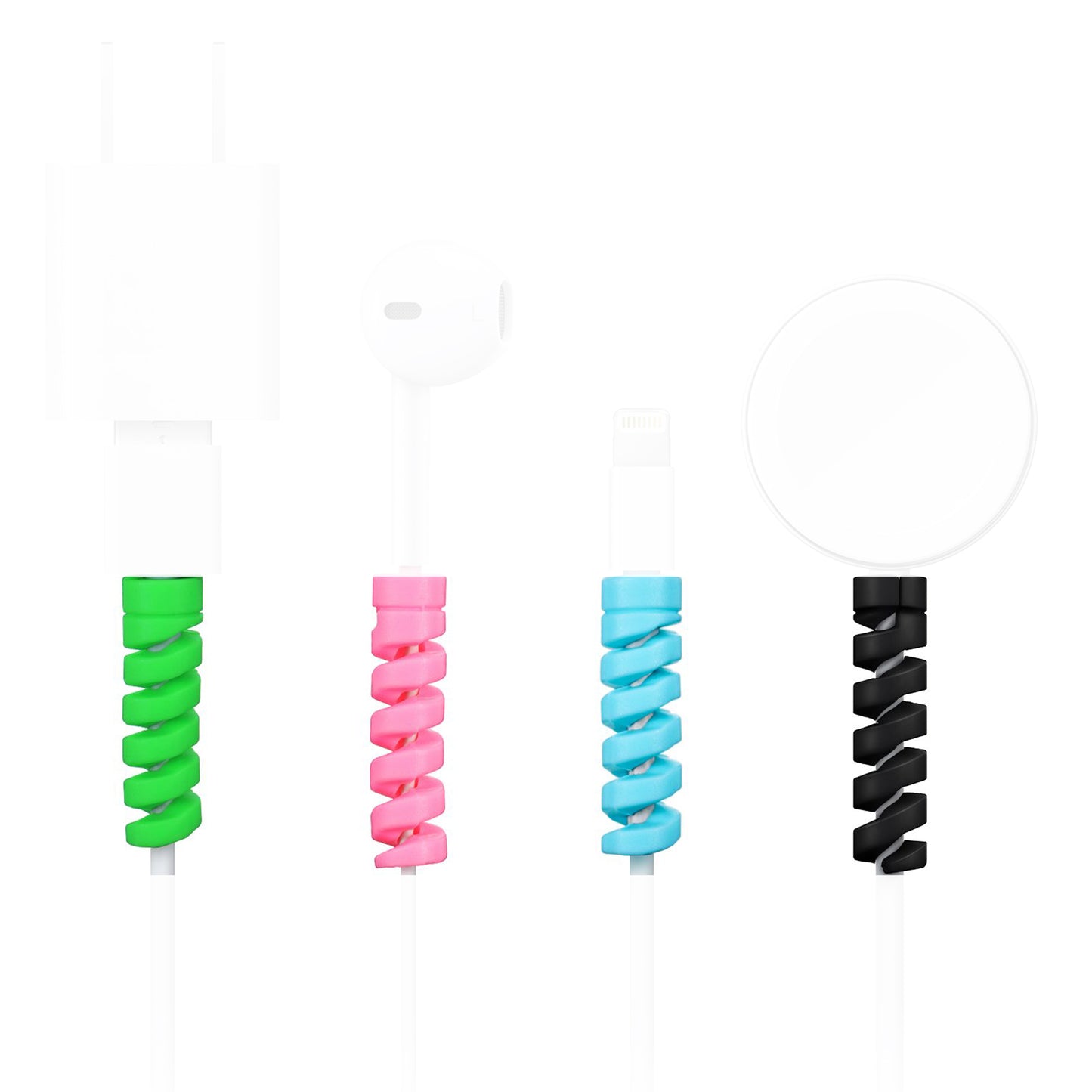 Premium Quality Set of 4 of Charging Cable Protector Drop Clips for Data Cable, Earphones, Mouse, Laptop Cable Protector