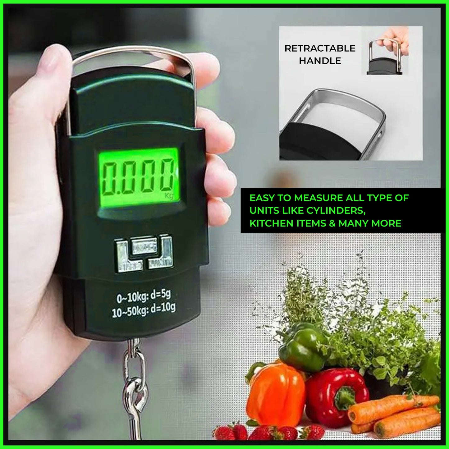 Multi Purpose Fish Hook Weighing Machine with Display for Luggage Weight Machine Upto 50Kg Hook Weighing Scale