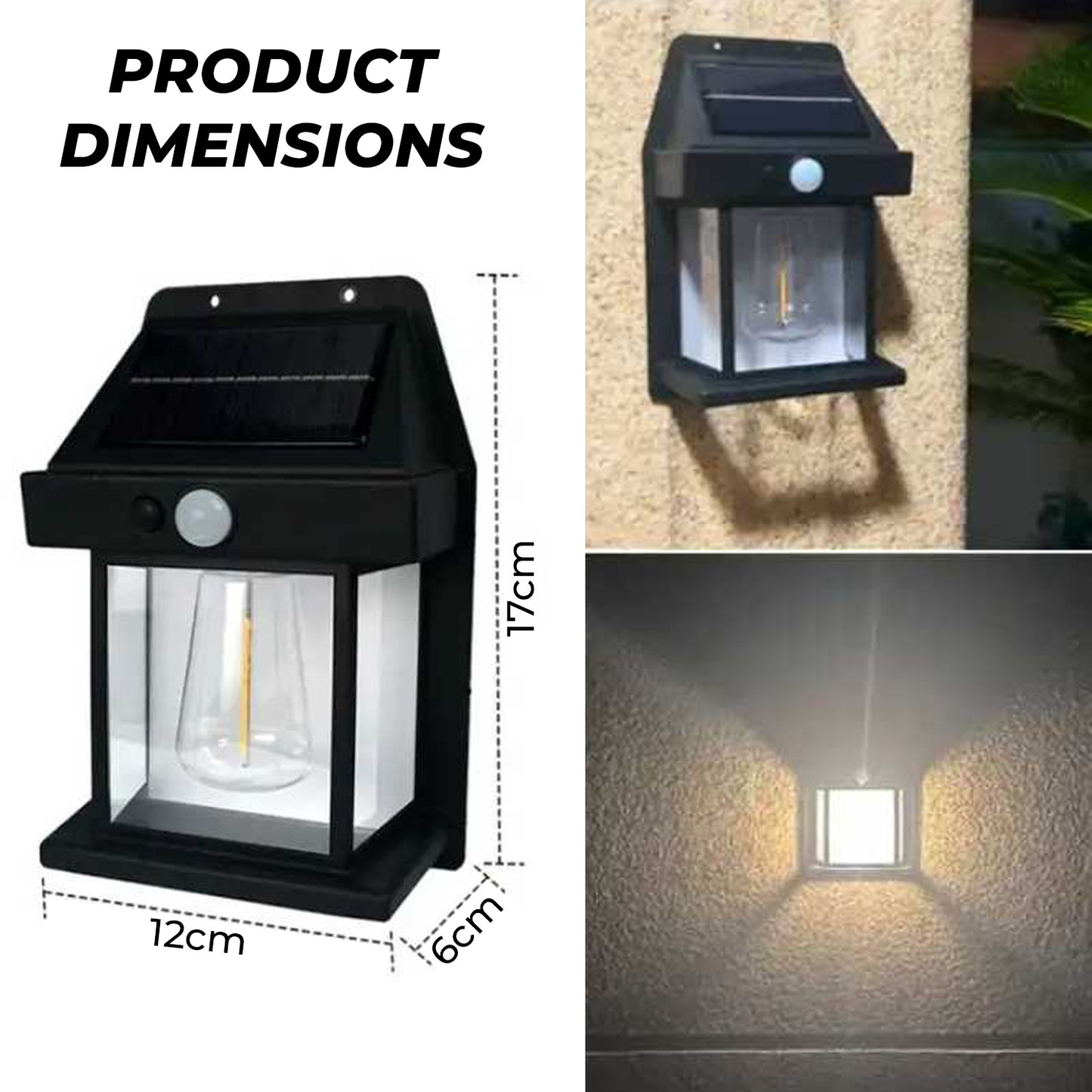 WRADER LED Solar Wall Lamp For Home Wall Solar Light with 3 Modes Lighting Solar Light Set