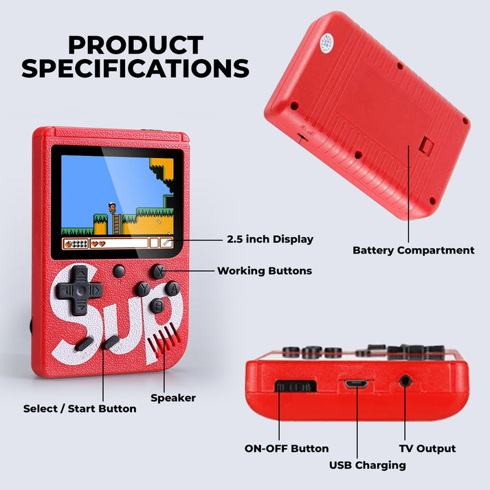 SUP Game Console Retro View Gaming, TV Support Handheld with 400 Class ...