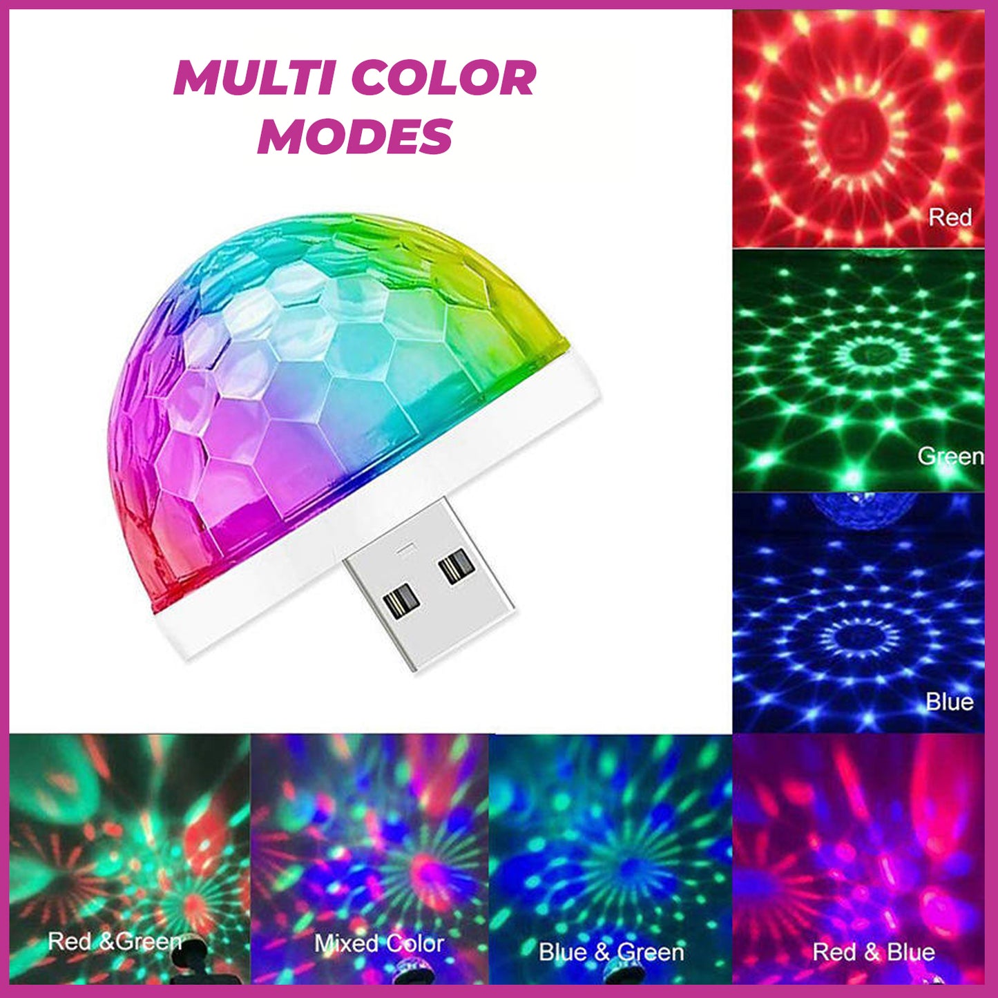 WRADER Upgraded Quality USB Disco Light LED Disco Projection Light for Home Bedroom Single Disco Ball