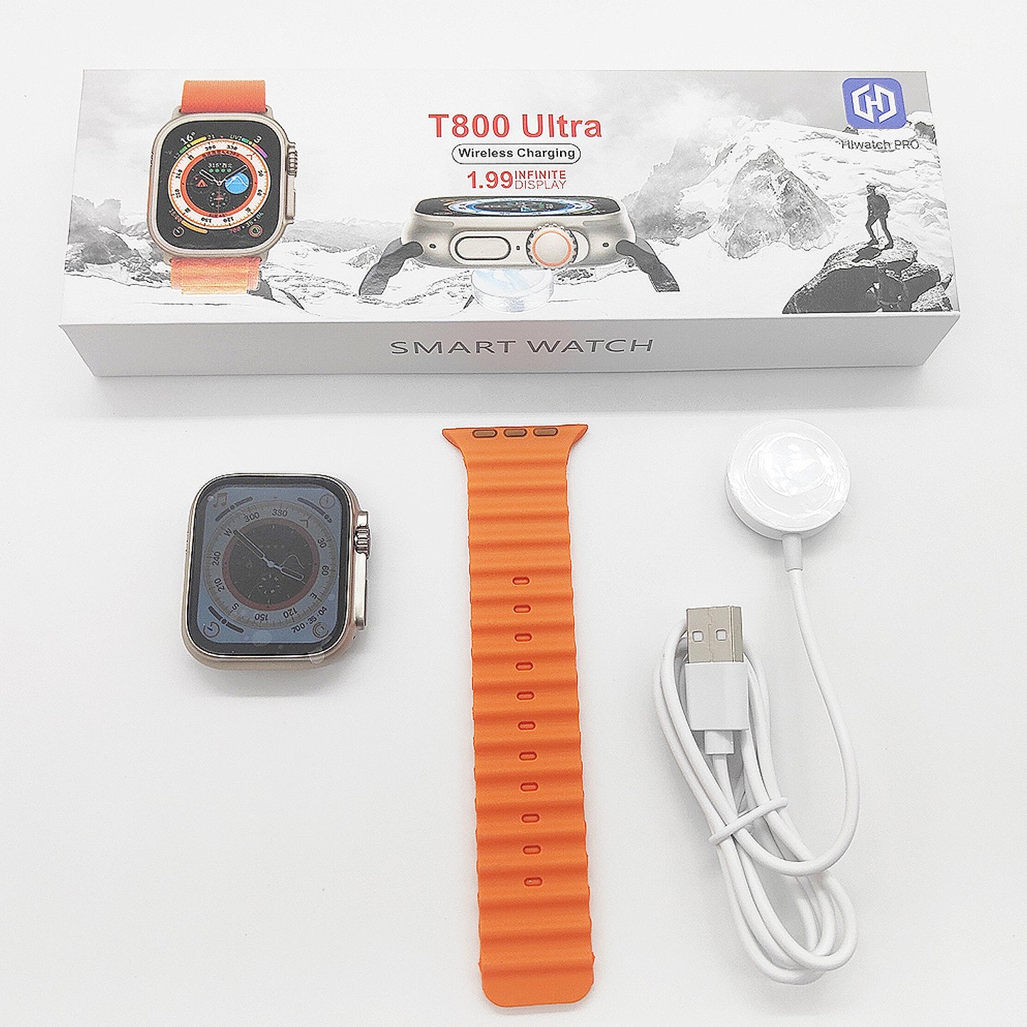 T800 Ultra Smartwatch: 1.99" Display, Bluetooth Calls, Fitness Tracker, Compatible with iPhone & Android