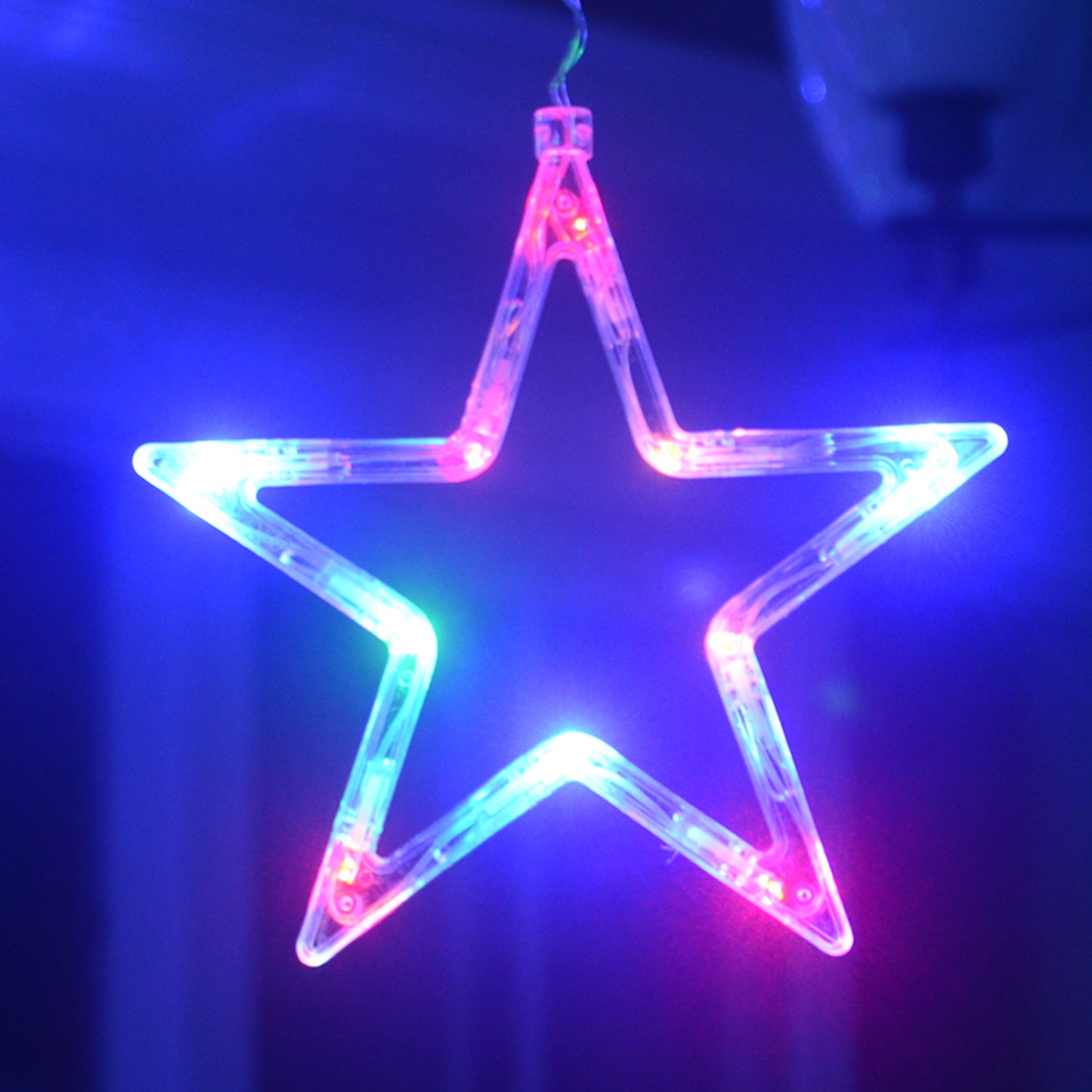 WRADER 2.5 Meters with 6 Big & 6 Small Star Light for Diwali Multicolor Home Decor Star Shower Laser Light