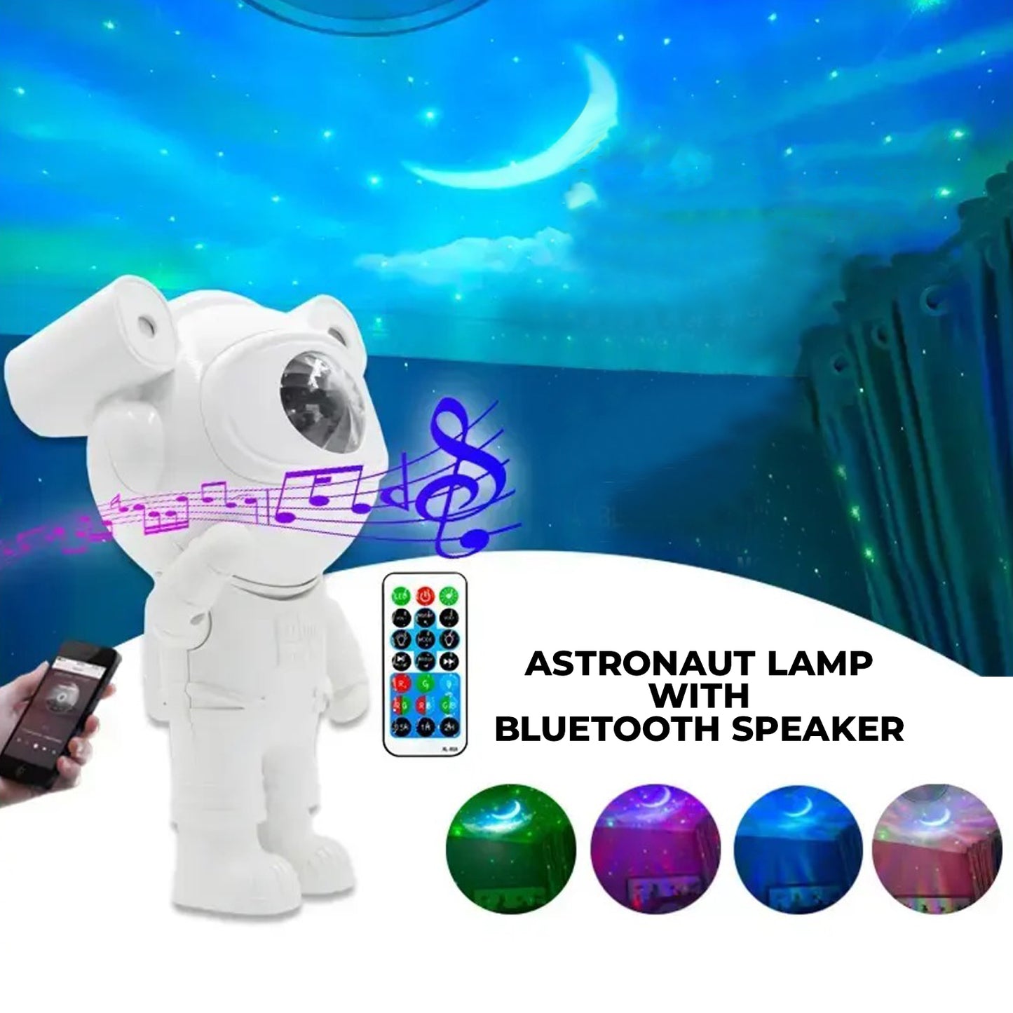 WRADER Galaxy Star Lamp with Speaker Nebula Astronaut Lamp for Kids Starry Moon Light Night Lamp