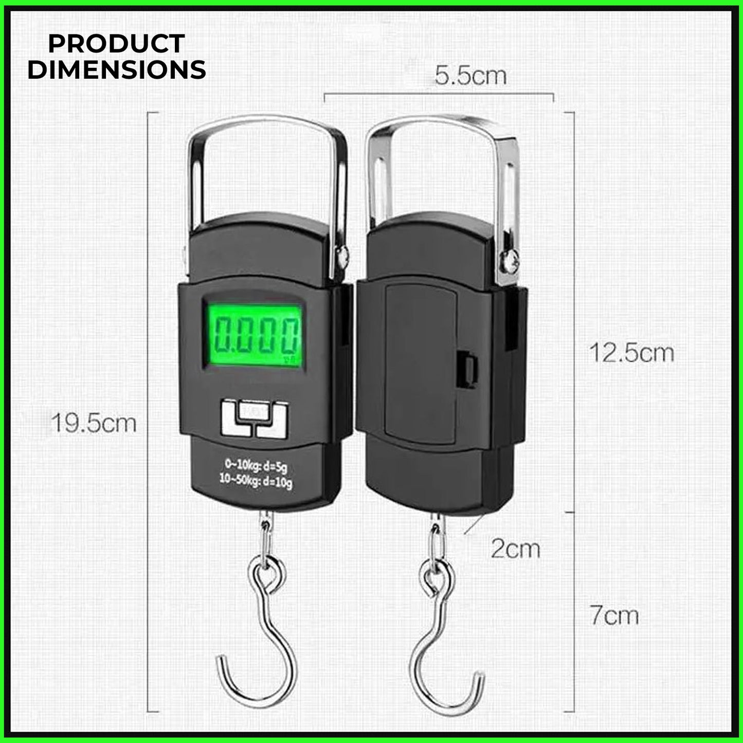 Multi Purpose Fish Hook Weighing Machine with Display for Luggage Weight Machine Upto 50Kg Hook Weighing Scale