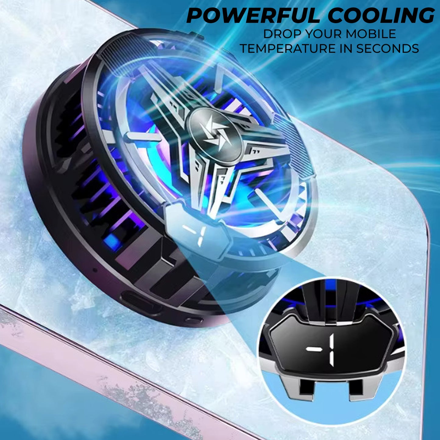 WRADER SL10 Mobile Cooling Fan for Gaming for All Smartphones Game Long Filming Cooling Pad (Black)