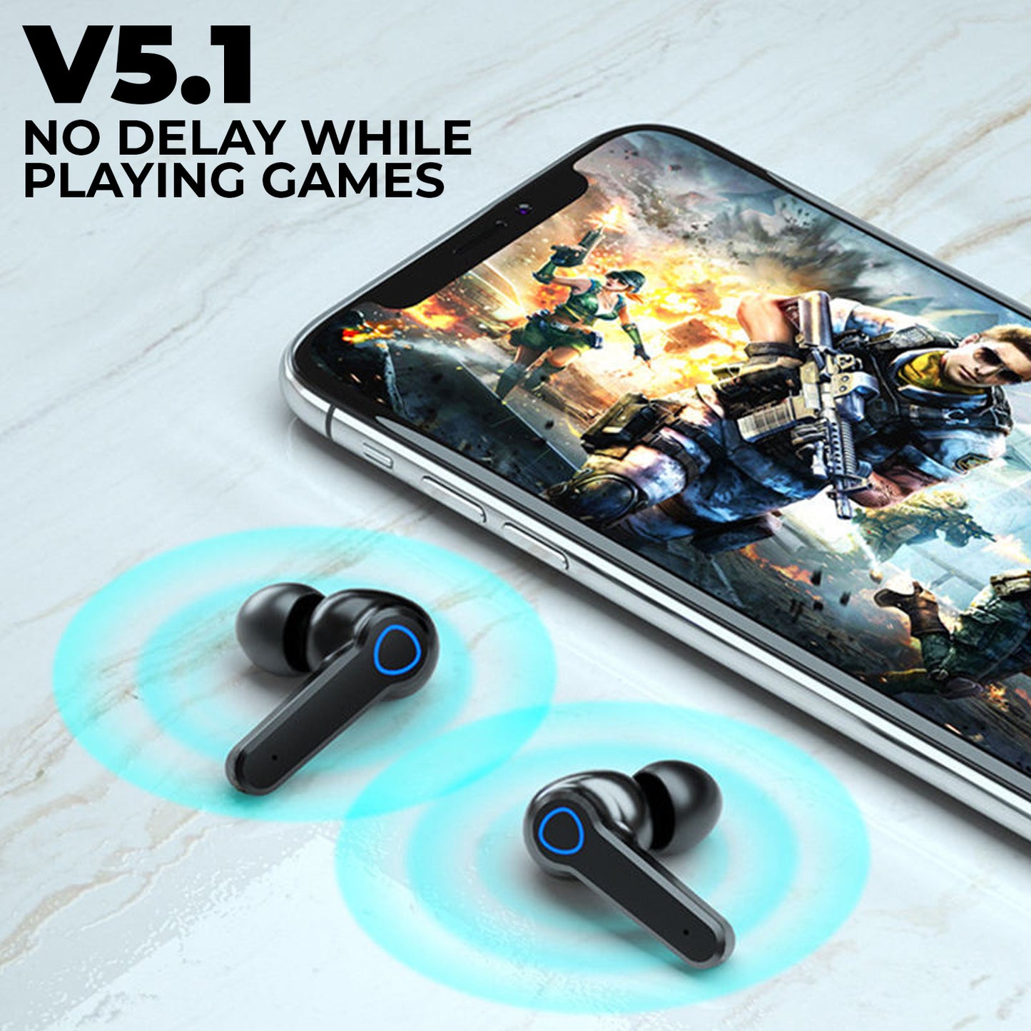 New Edition M19 TWS Gaming Earphones with CVC Noise Cancellation & Touch Control Bluetooth Headset