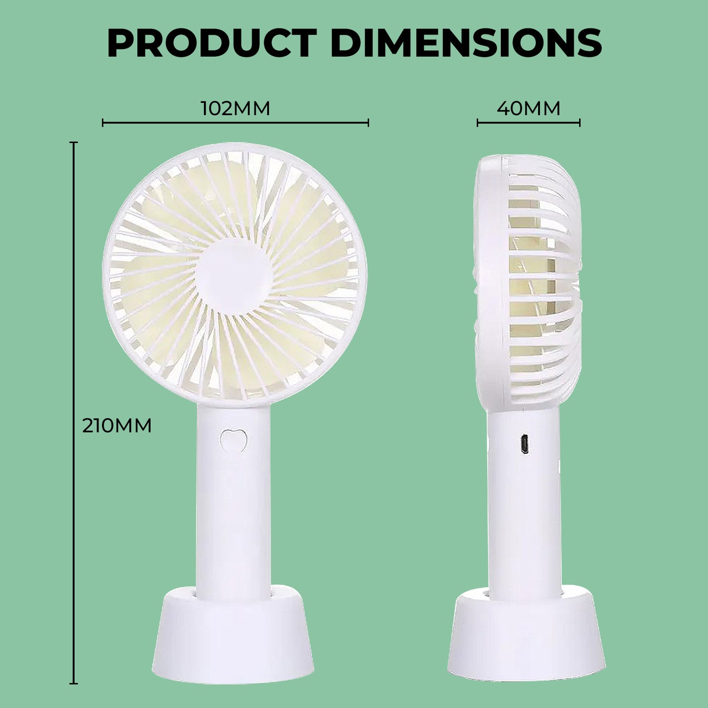 USB Rechargeable Portable Mini Hand Fan, USB Hand Fan with 3 Air Speed Modes USB Fan for Table Desktop Makeup USB Fan, Rechargeable Fan