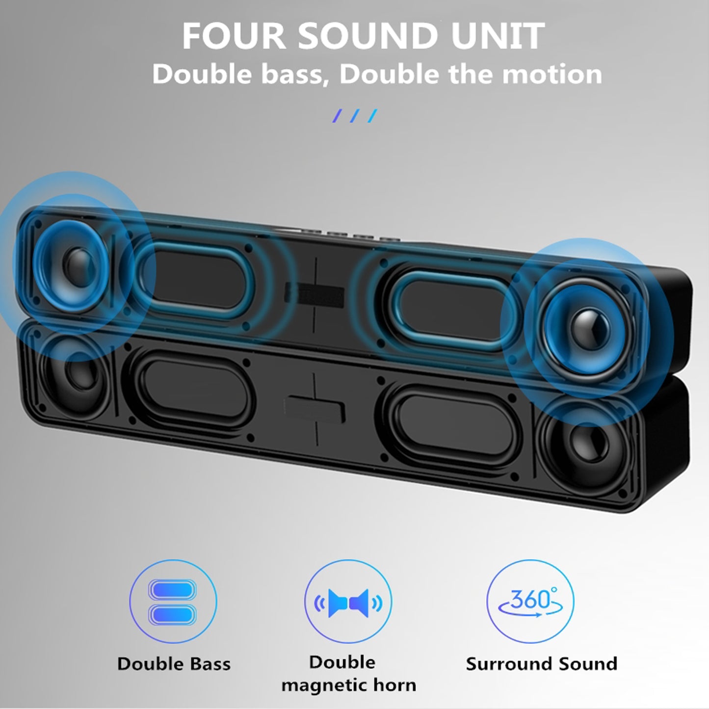 Latest Subwoofer TV Soundbar 3D Surround Desktop Bluetooth Speaker Home Speaker 10 W Bluetooth Soundbar