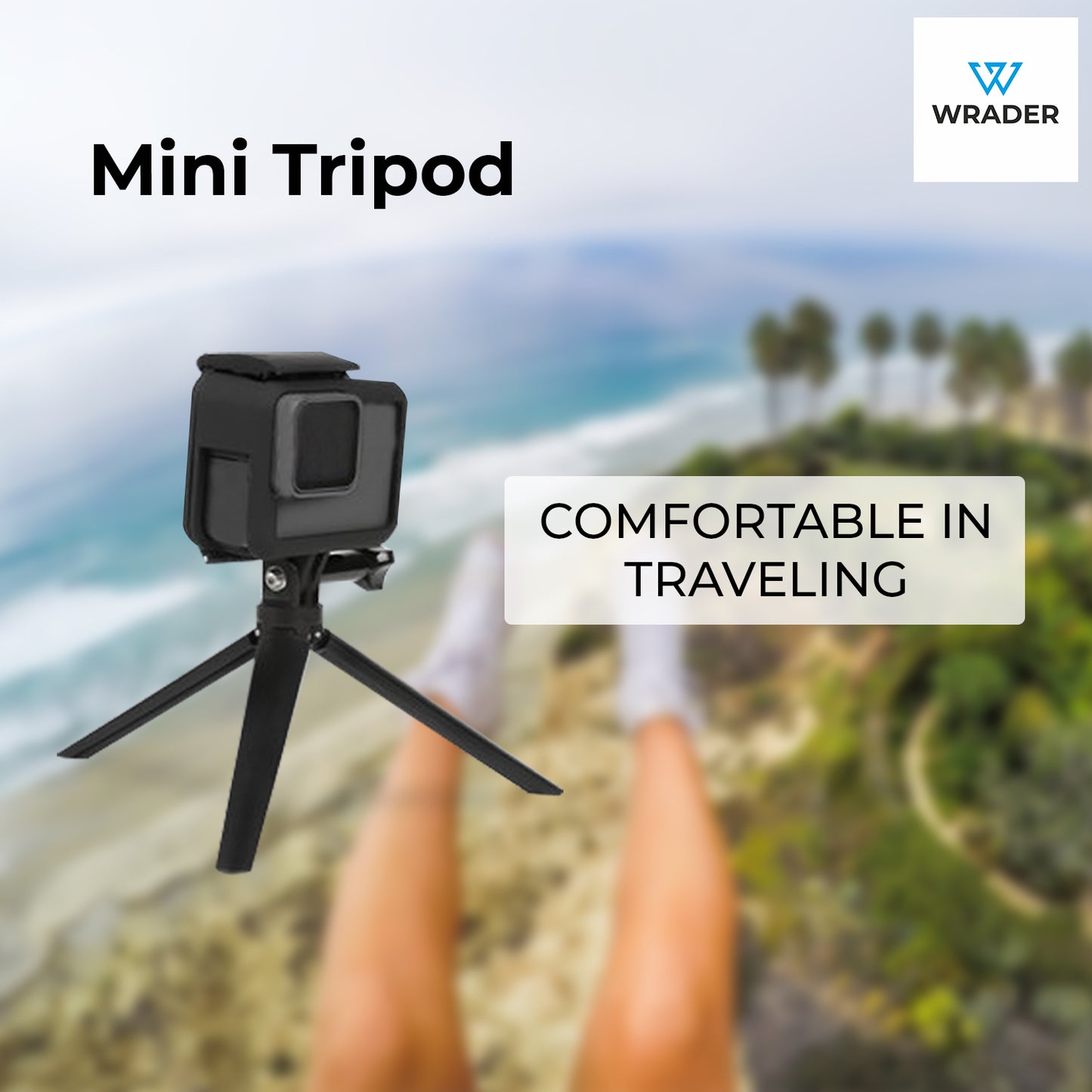 3-Way Grip Tripod, Go Pro Action Camera Tripod Hand Grip Extension Pole Monopod Kit