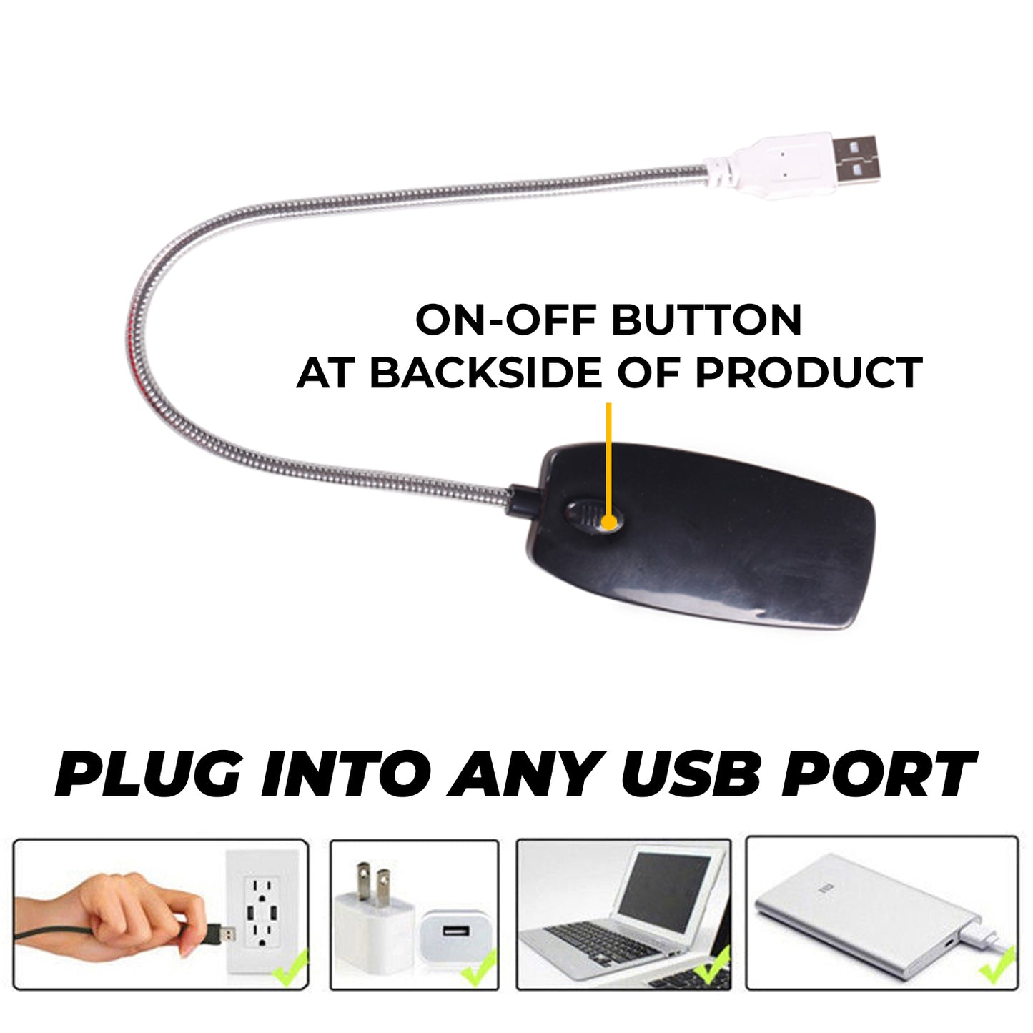 WRADER 360 Degree Flexible Gooseneck USB LED Light for Study White LED Light for Laptop Shower USB LED LAMP