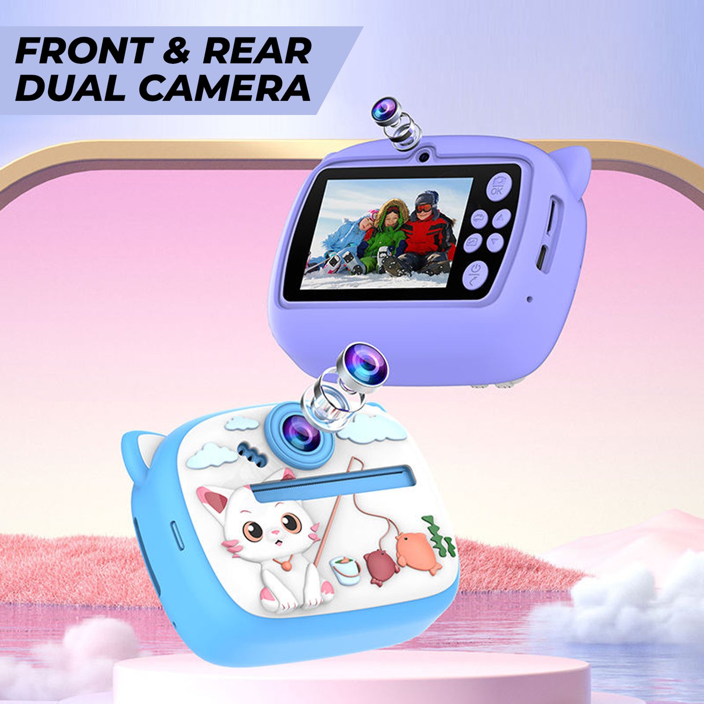 Instant Camera Printer Portable Photo Printer | Cat Design Camera Printer for Kids, Girls, Baby Boy | Best gift for Kids & Girls
