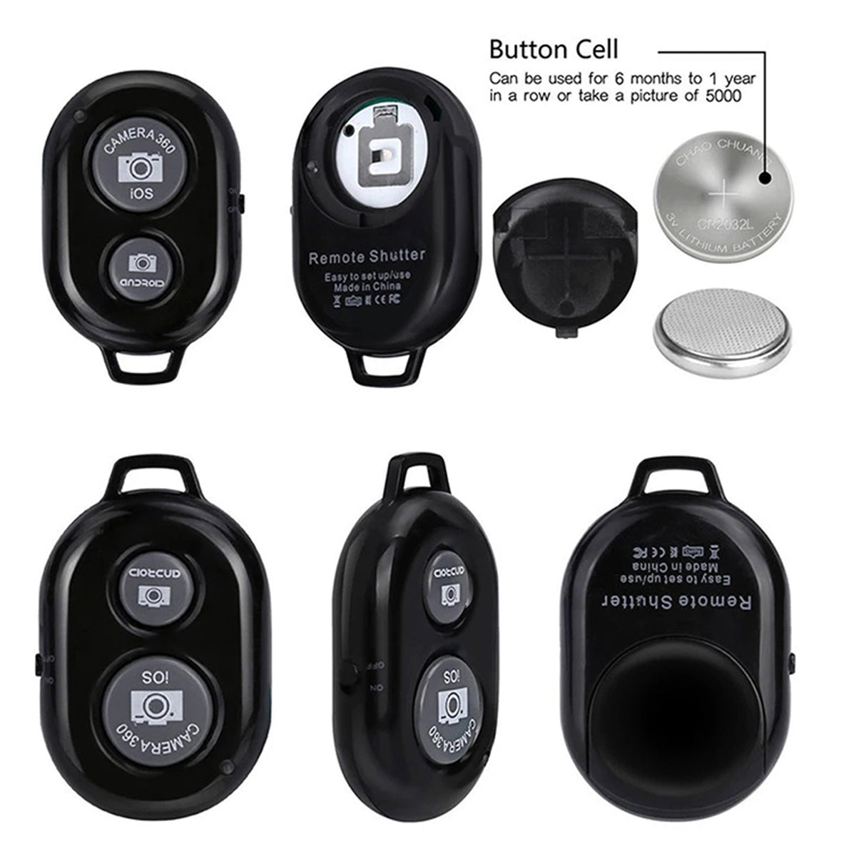 Rader Buttons WRADER Wireless Bluetooth Remote Shutter Button for Photos and Selfie ...