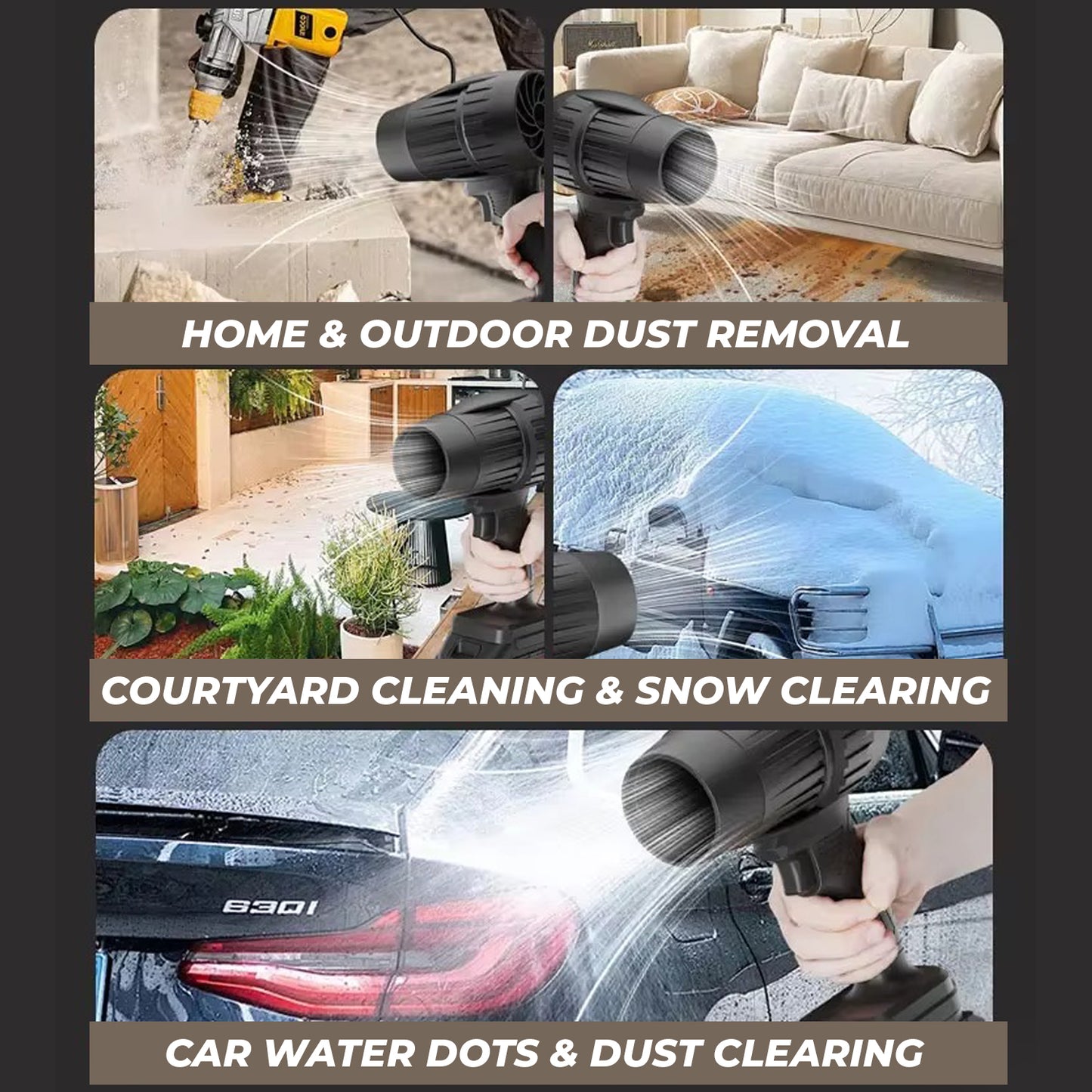 High-Speed Turbo Jet Fan for Cleaning | Powerful Cordless Air Duster | Rechargeable Handheld Blower for Car Interior, Keyboard, Electronics & Dust Removal